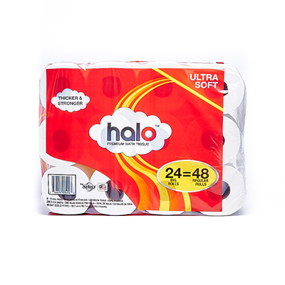 Packaging of Halo paper towel rolls